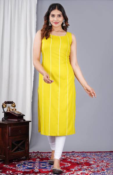 Amudee Fashion Women Striped Straight Kurta