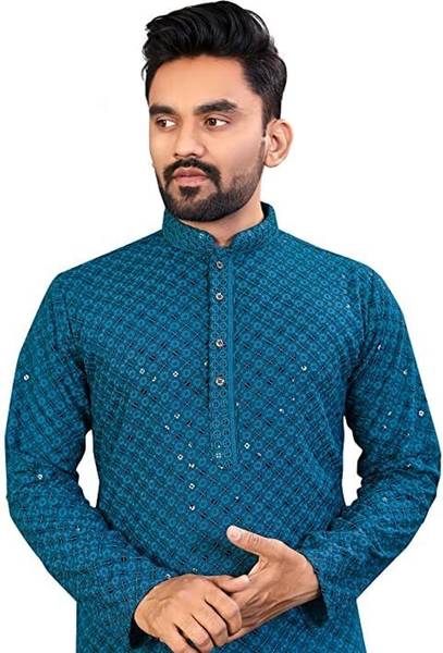 Growwax Men Embellished Straight Kurta
