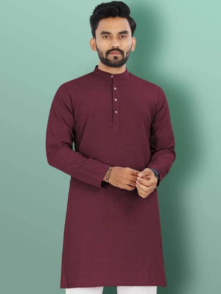 VeBNoR Men Solid Straight Kurta