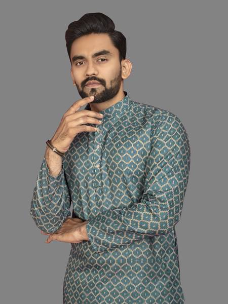 CELLUX Men Printed Straight Kurta