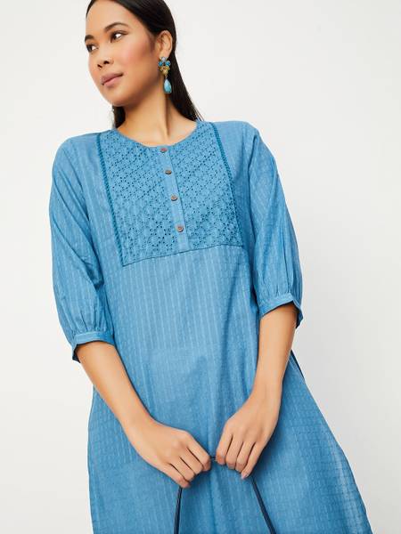 MAX Women Solid Straight Kurta