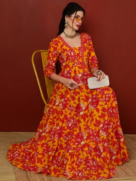 Sa Rasa Women Printed Anarkali Kurta