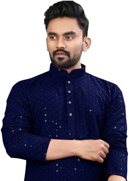 click n buy Men Embellished Straight Kurta