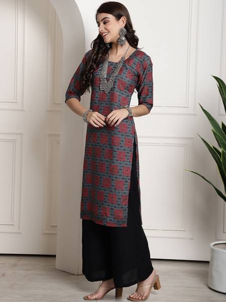 EthnicBasket Women Printed Straight Kurta