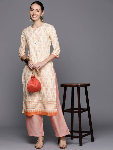 Indo Era Women Printed Straight Kurta