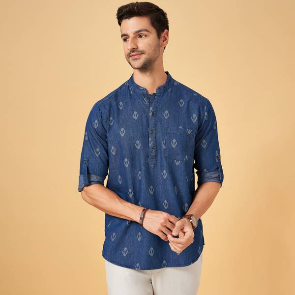 Indus Route by Pantaloons Men Solid Straight Kurta