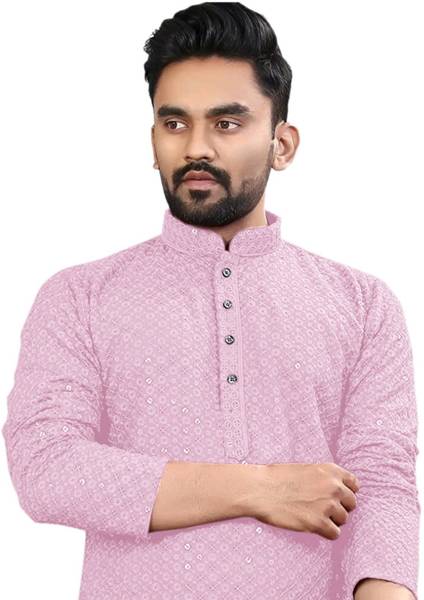 click n buy Men Embellished Straight Kurta