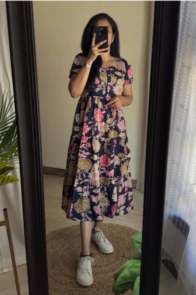 Funkup Women Gown Multicolor Midi/Calf Length Dress