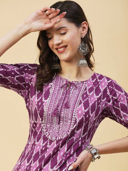 PHYSIL Women Embroidered, Printed Straight Kurta