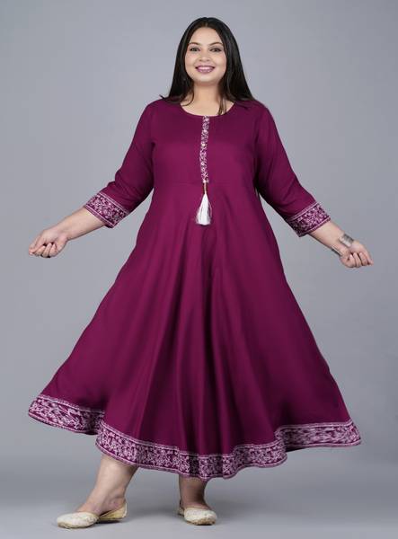 LABULY Women Solid Flared Kurta
