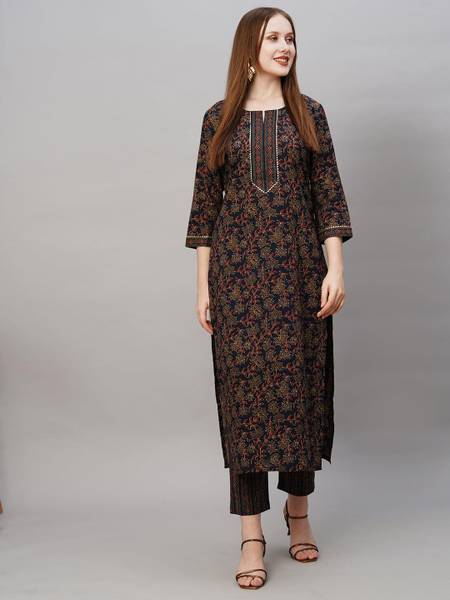 BAMSOM WEAR Women Kurti Pant Set