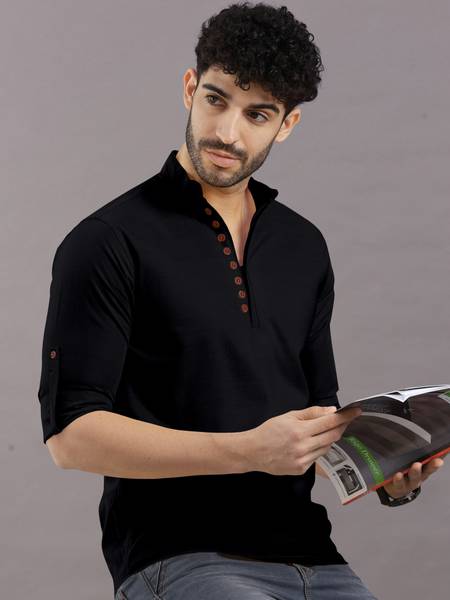 VTEXX Men Solid Straight Kurta