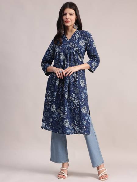 Aavyora Women Floral Print A-line Kurta