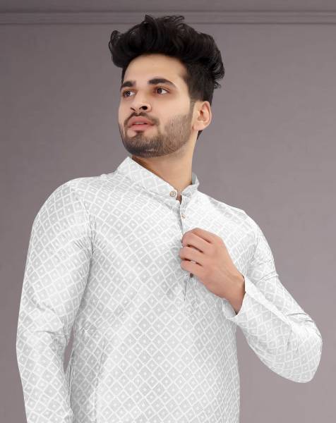 ANREX Men Self Design Straight Kurta