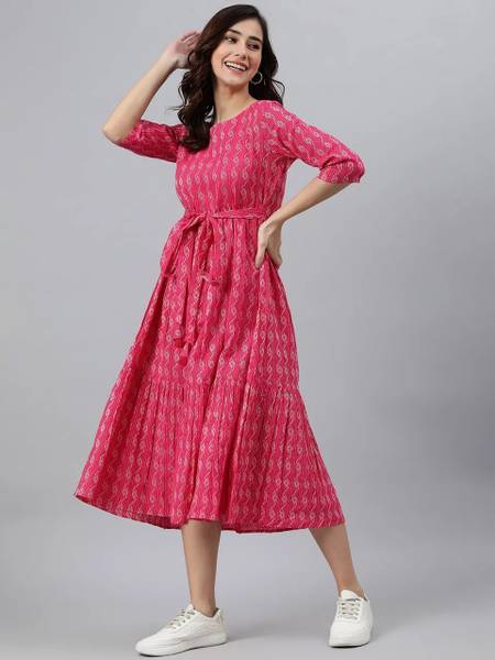 wonderstar Women Printed Flared Kurta