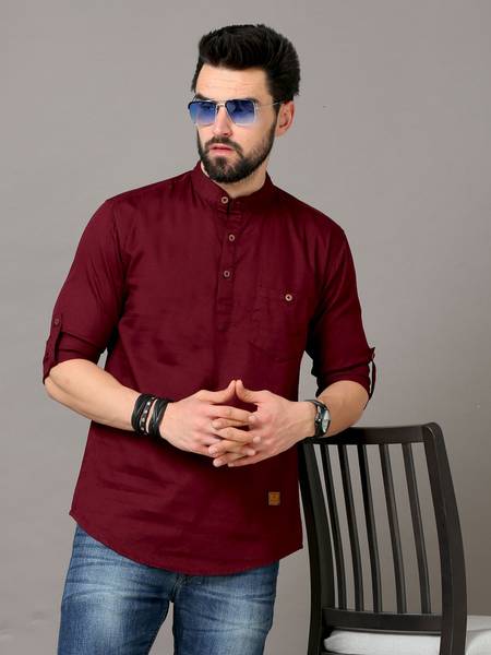 tallwalker Men Solid Straight Kurta