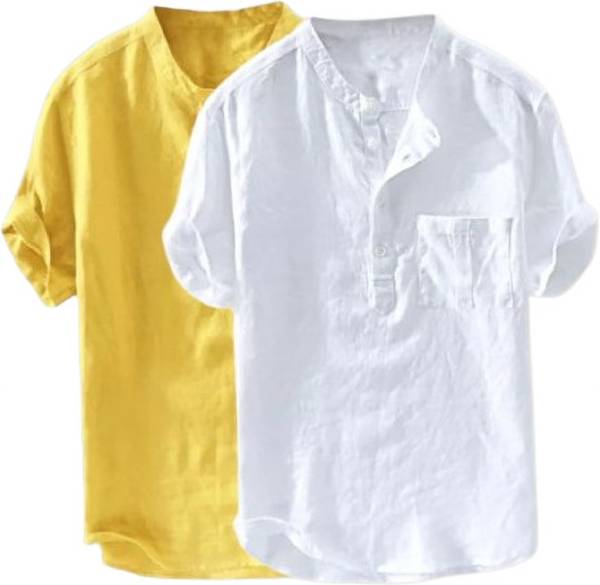 GAINELL Men Solid Straight Kurta