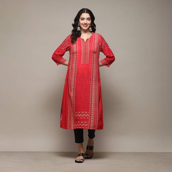 BIBA Women Printed Straight Kurta