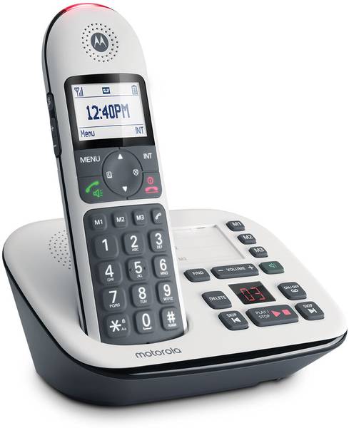 MOTOROLA CD5011+ Cordless Phone with Answering Machine Call Block and Volume Boost Cordless Landline Phone with Answering Machine