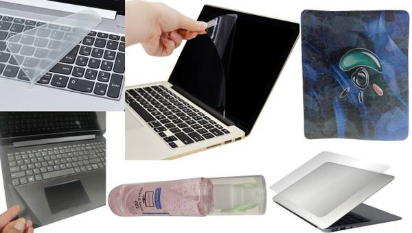 ANJO 15.6 inch Laptop Screen Guard-Keyguard-Lamination-Mouse pad-Cleaning Gel 6 in 1 Combo Set