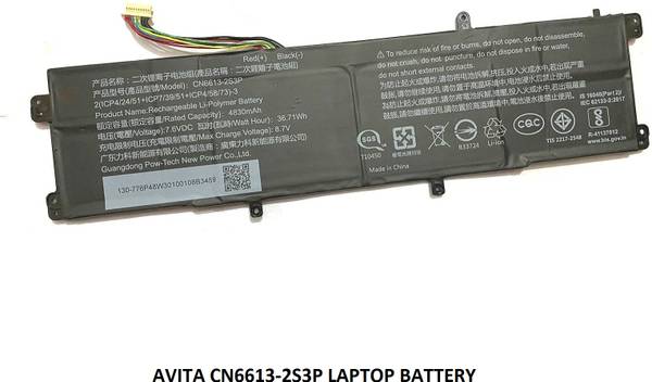 SOLUTIONS-365 COMPATIBLE AVITA CN6613-2S3P BATTERY FOR AVITA PURA 14 NS14A6 NS13A2 NS14A8 LAPTOP SERIES 4 Cell Laptop Battery