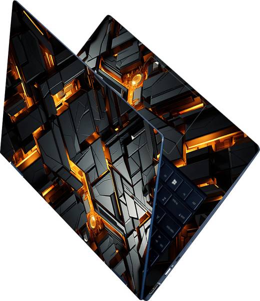 Anweshas Full Body Laptop Skin Sticker - 3D Abstract Gaming Split Back Self Adhesive Vinyl Laptop Decal 15.6
