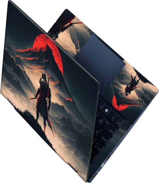 Flipkart SmartBuy _All Panle_Samurai warrior with red moon Vinyl Laptop Skin Compatible for 15.6 inch