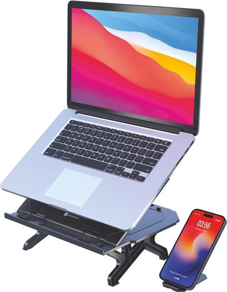 Portronics My Buddy Hexa 33 Laptop Stand with Phone Holder, Four Legs, Foldable Design, Posture Support Laptop Stand