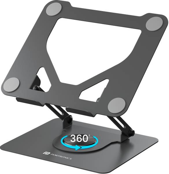 Portronics My Buddy K11 Laptop Stand, 360 Rotation, Adjustable & Foldable, Metal Body POR-2202 Laptop Stand