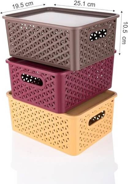 STREPTO Plastic Multipurpose Plastic Baskets Home/Kitchen Storage Basket Storage Basket