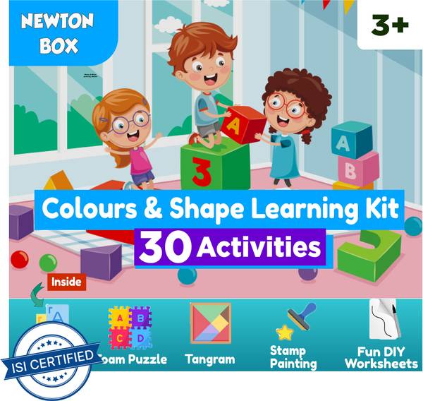 Little Olive Newton Box 5 in 1 Learning and Education Gift Set | Color and Shapes Theme