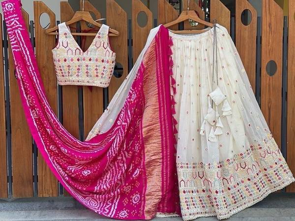 KIRNI CREATION Embroidered, Self Design Semi Stitched Lehenga Choli