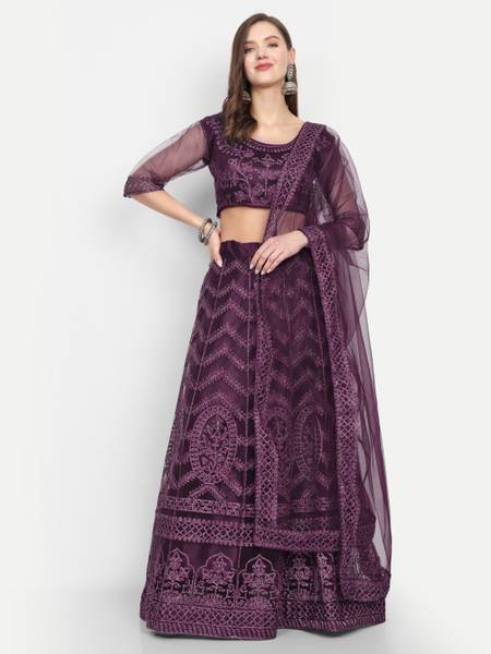 ZAALIMA FASHION Embroidered Semi Stitched Lehenga Choli