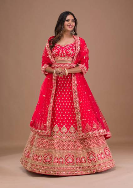 Anghanbrothers Embroidered Semi Stitched Lehenga Choli