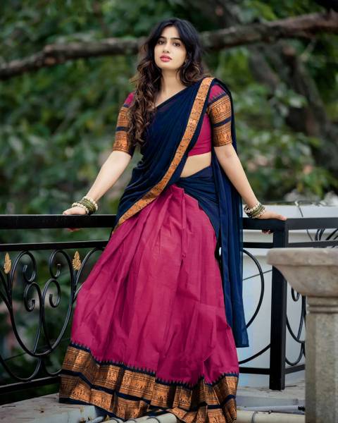 PAVITRAA SAREES Solid Semi Stitched Lehenga Choli
