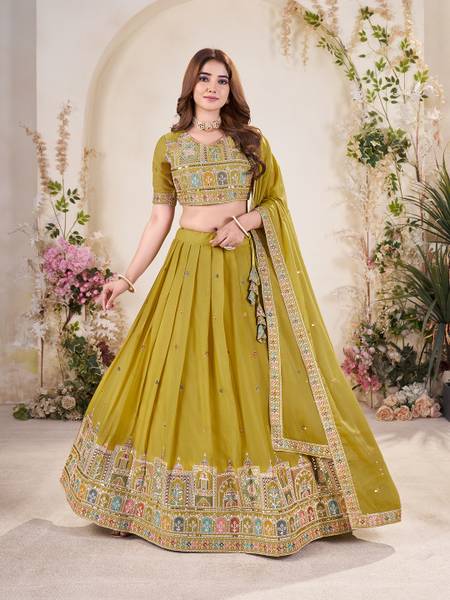 Tasrika Embroidered Semi Stitched Lehenga Choli