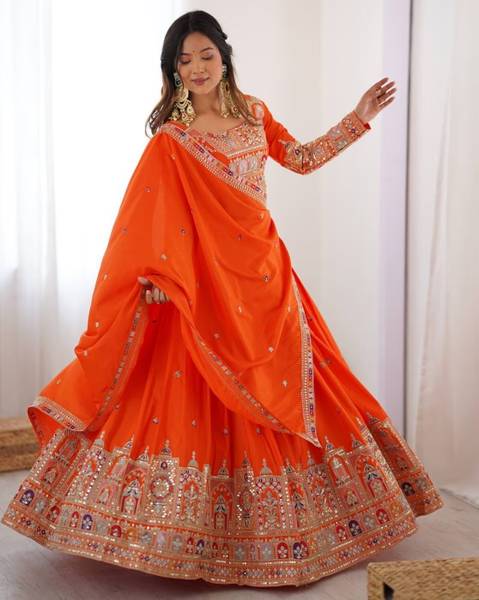 TILKI Embroidered Semi Stitched Lehenga Choli