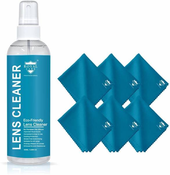ROYAL CARE PROFESSIONAL Lens Cleaner Kit  Lens Cleaner Spray 100ml with 6 Microfiber Cloths Lens Cleaner