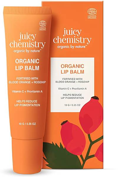 Juicy Chemistry Blood Orange & Rosehip Lip Balm Enriched with Natural Ceramides to Hydrate Blood Orange & Rosehip