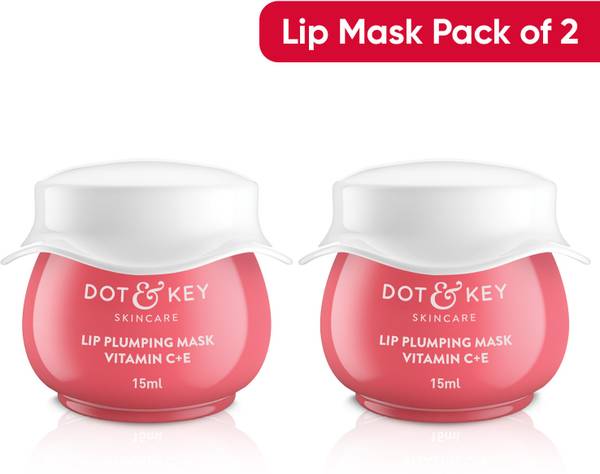 Dot & Key Vitamin C + E Mask with Shea Butter for Dry, Dark Lips, Tinted Balm Lingonberry