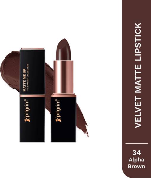 Pilgrim Matte Bullet Lipstick Intense Colour Transferproof & Smudgeproof Alpha Brown -20