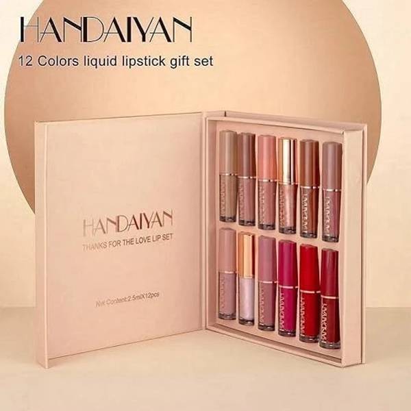 Dudley Handaiyan Lipstick Set of 12 Book Style Velvet Liquid Matte Lipstick