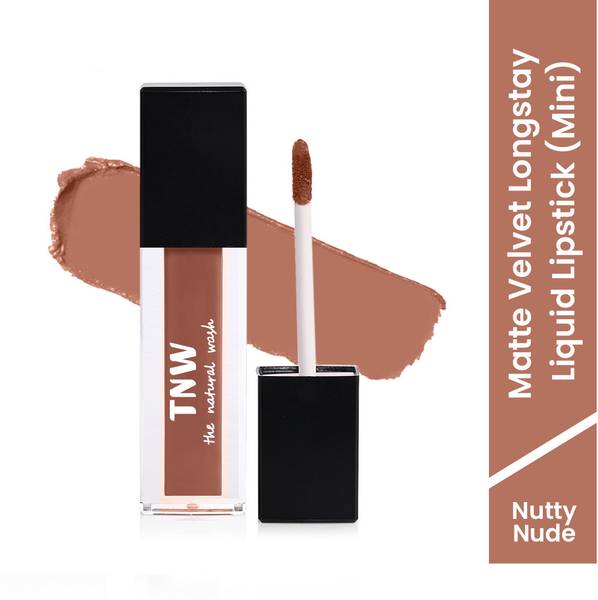 TNW-The Natural Wash Matte Velvet Longstay Liquid Lipstick Mini - 06 | Nutty Nude | Nude Brown
