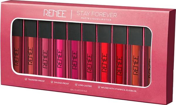 Renee Stay Forever Matte Liquid Lipstick Combo - Transfer & Smudge-Proof, Long Lasting