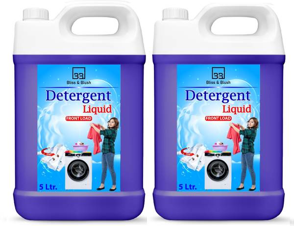 BLISS & BLUSH Washing Machine Laundary Liquid Deterget For Front Load All Types Cloths 10 ltr Multi-Fragrance Liquid Detergent