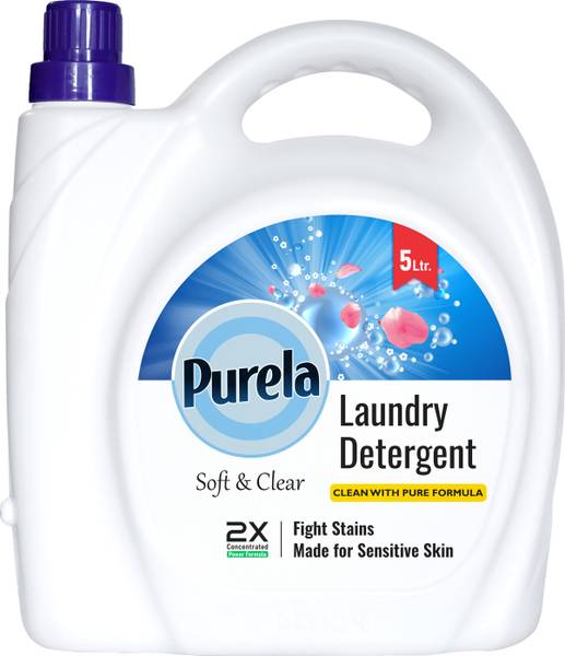 PURELA Liquid Detergent, Laundry Liquid For Fabric Care & Skin Friendly Aqua Liquid Detergent