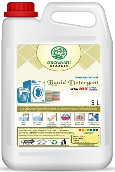 GROVANTI ORGANIC Liquid Detergent for Top-Load and Front Load Machine, Laundry Liquid for Hygine Classic Liquid Detergent