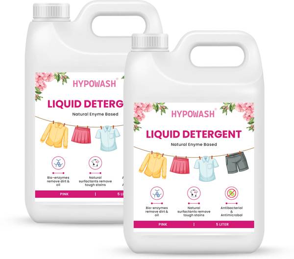 Hypowash Liquid Detergent, 10 Liter Washing Machine Liquid, For Top & Front Load Rose Liquid Detergent