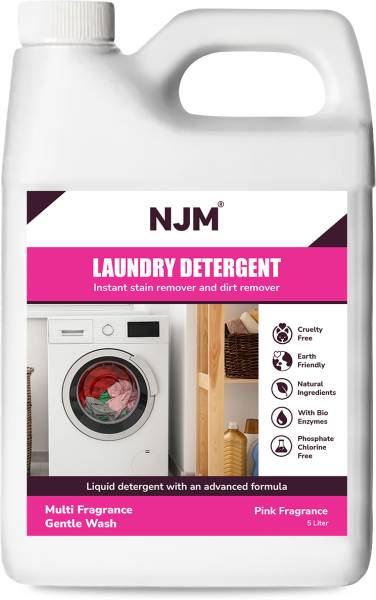 njm Liquid Detergent, Suitable For Top& front load, Detergent for machine & handwash Rose Liquid Detergent