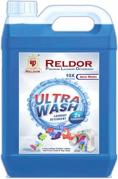 RELDOR Liquid Detergent for frontload and top load washing machine and hand wash 5L Aqua Liquid Detergent